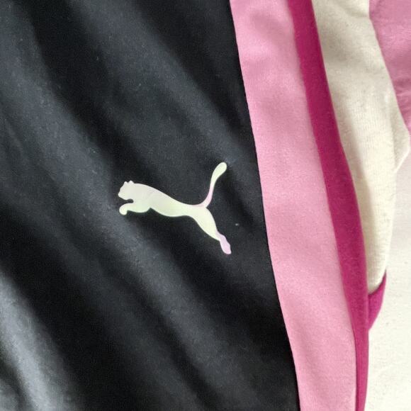 Puma Girls Active 2 piece set with leggings and tshirt Pink with Metallic Logo M - Picture 5 of 7